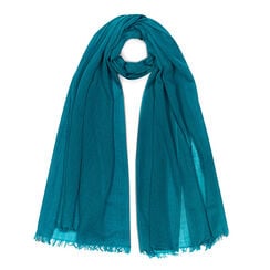Peacock blue merino scarf by Kashmir Loom