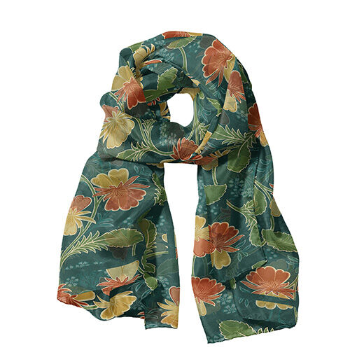 Steiner & Co florals silk scarf