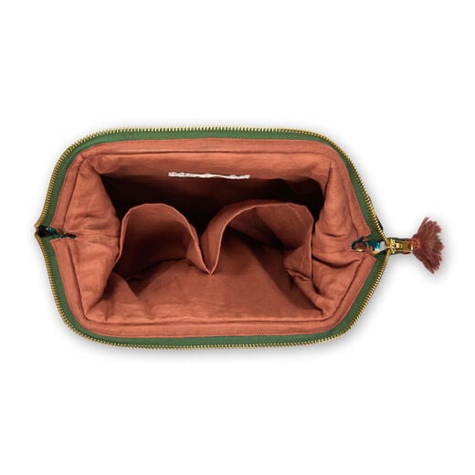 Art Nouveau teal velvet pouch