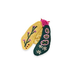 Moth embroidered brooch