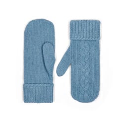 Blue wool mittens