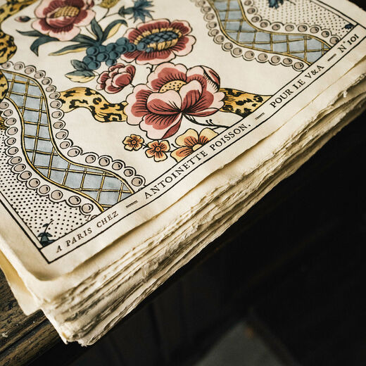 Ruban Bouquet et Perles domino paper print