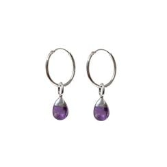 Amethyst hoop earrings by Mirabelle