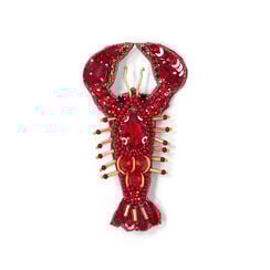 Lobster embroidered brooch