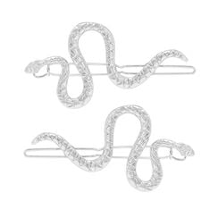 Silver snake hair grip set of 2