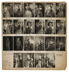 Contact print of Princess Elizabeth and Princess Margaret