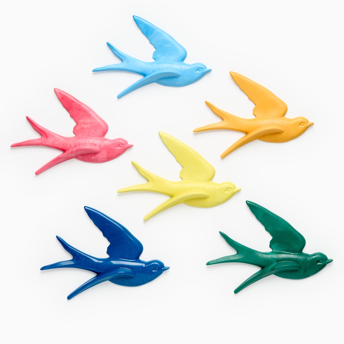 Colourful decorative swallows