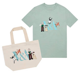 Wallace & Gromit and Friends V&A childrens t-shirt and mini tote bag