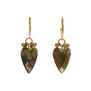 Labradorite heart shaped drop earrings