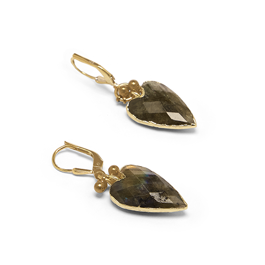 Labradorite heart earrings by Joli